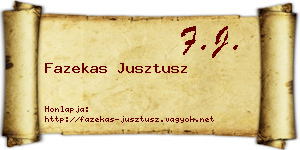 Fazekas Jusztusz névjegykártya